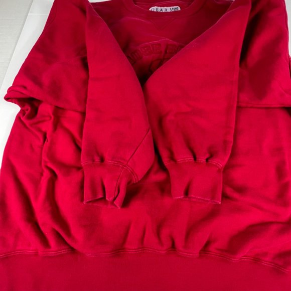 Y2K Gear Wisconsin Badgers Sweatshirt Adult Large Red Faded Embossed Crewneck - Picture 4 of 13